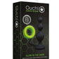 Ouch! Beads Butt Plug with Cock Ring Silicone - Glow In The Dark/Green
