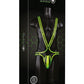 Ouch! Bonded Leather Full Body Harness - Black/Glow In The Dark/Green - Large/XLarge