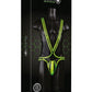 Ouch! Bonded Leather Full Body Harness - Black/Glow In The Dark/Green - Medium/Small