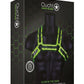 Ouch! Buckle Bulldog Harness - Black/Glow In The Dark/Green - Medium/Small
