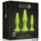 Ouch! Butt Plug - Glow In The Dark/Green - Set