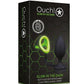 Ouch! Butt Plug with Cock Ring and Ball Strap Silicone - Glow In The Dark/Green