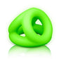 Ouch! Cock Ring and Ball Strap Silicone - Glow In The Dark/Green