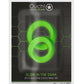 Ouch! Cock Ring Silicone - Glow In The Dark/Green - 2pc/Set