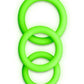 Ouch! Cock Ring Silicone - Glow In The Dark/Green - 3pc/Set