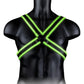 Ouch! Cross Harness - Black/Glow In The Dark/Green - Large/XLarge