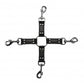 Ouch! Pain 4-Way Leather Hogtie Cross - Black