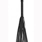 Ouch! Skulls and Bones Leather Whip with Skulls - Black