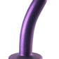 Ouch! Smooth G-Spot Silicone Dildo 5in - Metallic - Purple