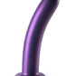 Ouch! Smooth G-Spot Silicone Dildo 7in - Metallic - Purple