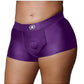 Ouch! Vibrating Strap-On Boxer Rechargeable - Purple - XLarge/XXLarge
