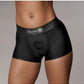 Ouch! Vibrating Strap-On Boxer Rechargeable - Black - Large/Medium