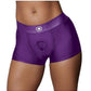 Ouch! Vibrating Strap-On Boxer Rechargeable - Purple - Large/Medium