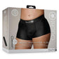 Ouch! Vibrating Strap-On Boxer Rechargeable - Black - XLarge/XXLarge