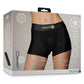Ouch! Vibrating Strap-On Boxer Rechargeable - Black - Small/XSmall
