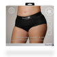 Ouch! Vibrating Strap-On Brief Rechargeable - Black - XLarge/XXLarge