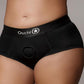 Ouch! Vibrating Strap-On Brief Rechargeable - Black - XLarge/XXLarge