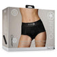 Ouch! Vibrating Strap-On Brief Rechargeable - Black - Small/XSmall