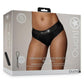 Ouch! Vibrating Strap-On High-Cut Brief Rechargeable - Black - Large/Medium
