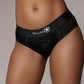 Ouch! Vibrating Strap-On High-Cut Brief Rechargeable - Black - Large/Medium
