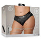 Ouch! Vibrating Strap-On High-Cut Brief Rechargeable - Black - XLarge/XXLarge
