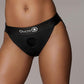 Ouch! Vibrating Strap-On Panty Harness with Open Back Rechargeable - Black - Large/Medium