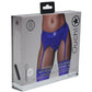 Ouch! Vibrating Strap-On Thong Rechargeable - Blue - Large/Medium