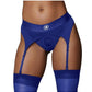 Ouch! Vibrating Strap-On Thong Rechargeable - Blue - Large/Medium