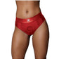 Ouch! Vibrating Strap-On Thong Rechargeable - Red - Large/Medium