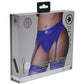 Ouch! Vibrating Strap-On Thong Rechargeable - Blue - XLarge/XXLarge