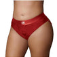 Ouch! Vibrating Strap-On Thong Rechargeable - Red - XLarge/XXLarge