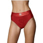 Ouch! Vibrating Strap-On Thong Rechargeable - Red - Small/XSmall