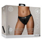 Ouch! Vibrating Strap-On Thong with Removable Butt Straps Rechargeable - Black - Large/Medium
