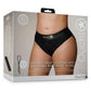 Ouch! Vibrating Strap-On Thong with Removable Butt Straps Rechargeable - Black - XLarge/XXLarge