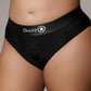 Ouch! Vibrating Strap-On Thong with Removable Butt Straps Rechargeable - Black - XLarge/XXLarge