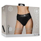 Ouch! Vibrating Strap-On Thong with Removable Butt Straps Rechargeable - Black - Small/XSmall