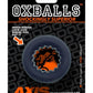 Oxballs Axis Rib Griphold Cockring - Black/Black Ice