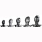 Oxballs Ergo Silicone Butt Plug - Black/Platinum Swirl/Silver - XLarge