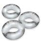 Oxballs Fat Willy Jumbo Cock Ring - Clear - 3 Pack