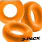 Oxballs Fat Willy Jumbo Cock Ring - Orange - 3 Pack