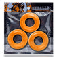 Oxballs Fat Willy Jumbo Cock Ring - Orange - 3 Pack