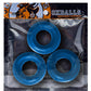 Oxballs Fat Willy Jumbo Cock Ring - Blue/Space Blue - 3 Pack
