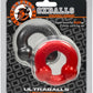 Oxballs Ultraballs Cock Ring - Red/Silver - 2 Pack/Set