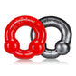 Oxballs Ultraballs Cock Ring - Red/Silver - 2 Pack/Set