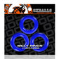 Oxballs Willy Rings Cock Rings - Blue - 3 Pack