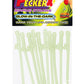 Party Pecker Sipping Straws - Glow In The Dark - 10 Per Pack