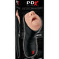 Pipedream Extreme Elite Rechargeable Deep Throat Vibrating Masturbator - Mouth - Black/Vanilla