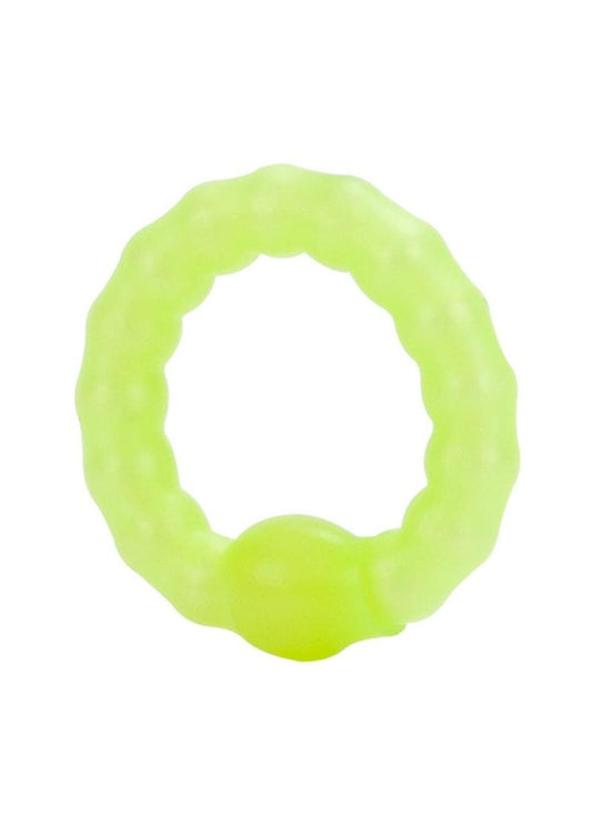 Pearl Beaded Prolong Silicone Cock Ring - Glow