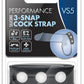 Performance Vs5 Silicone 3 Snap Cock Strap - Black