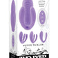 Petite Tickler Rechargeable Silicone Triple Stimulating Mini Vibrator with Remote Control - Lavender/Purple